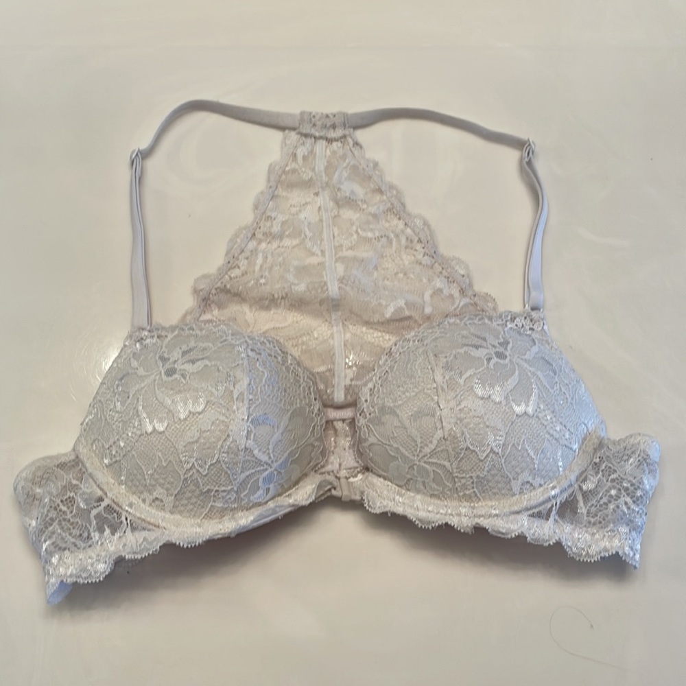 VS Pink Lace Racerback Push-Up Bra